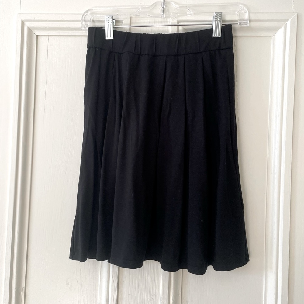 Eileen Fisher Black Pleated Midi Skirt